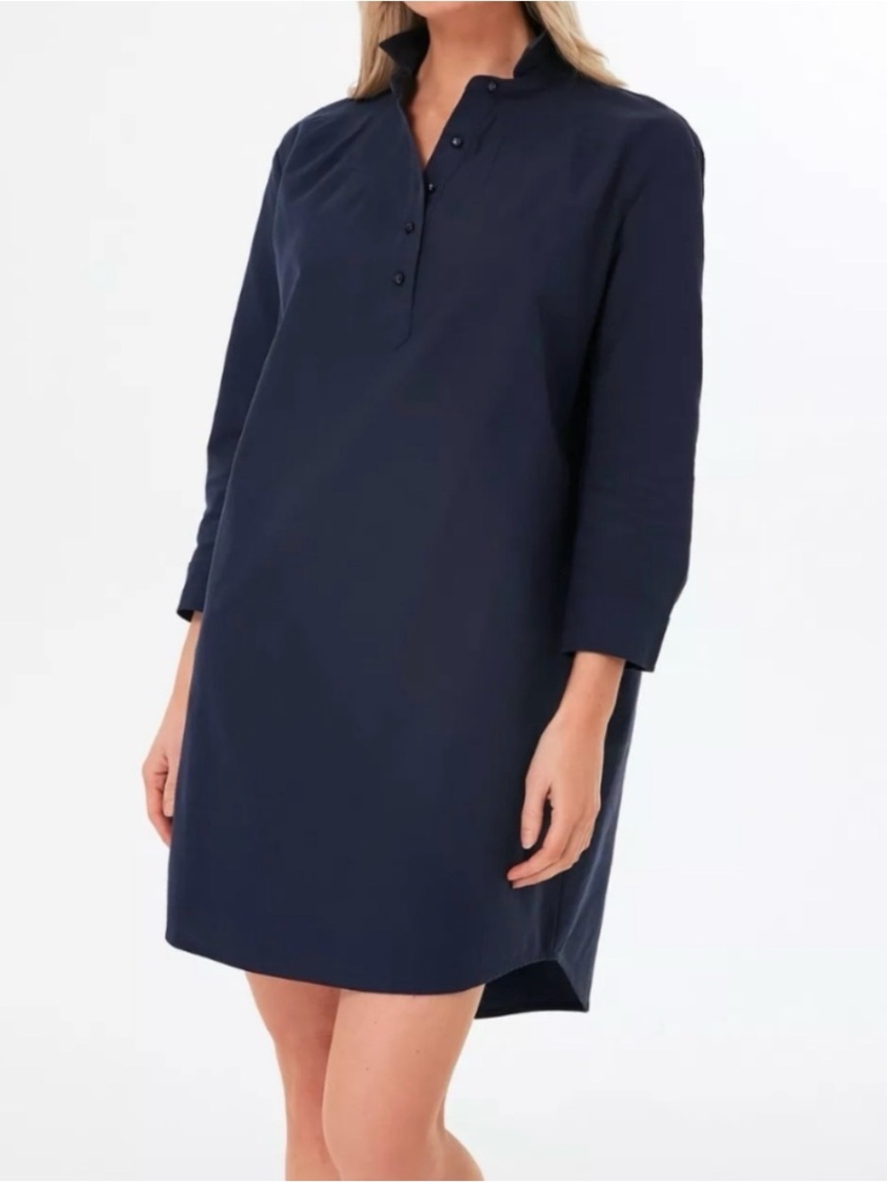 Tuckernuck Navy Button-Front Mini Shirt Dress